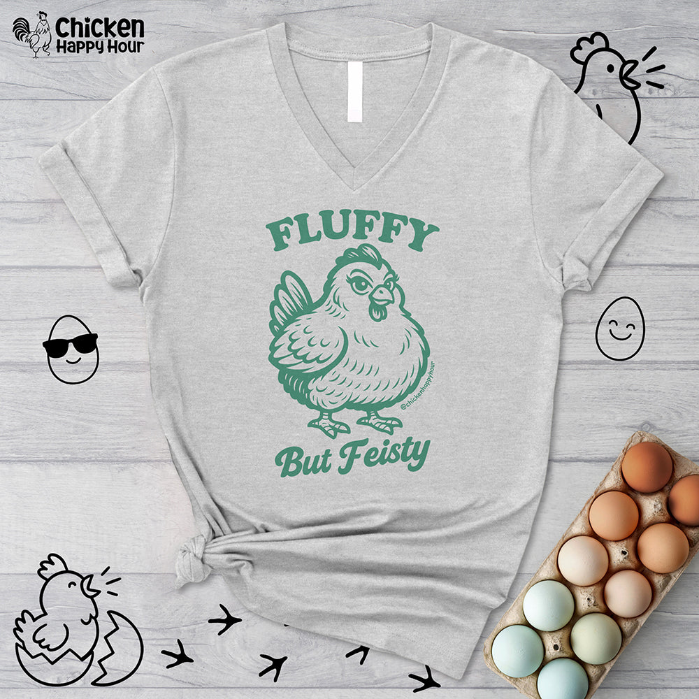 Fluffy But Feisty V-Neck Tee