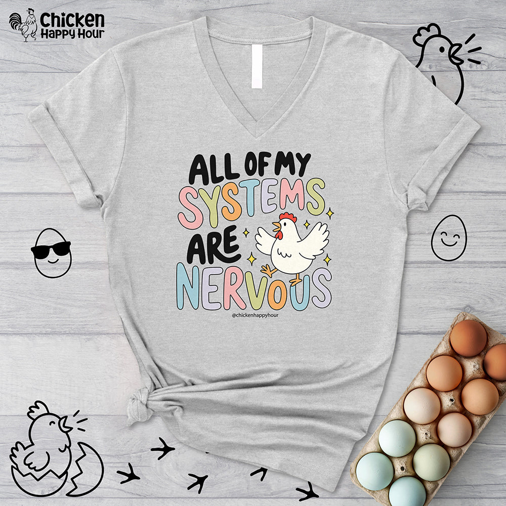 All Systems Are Nervous V-Neck Tee