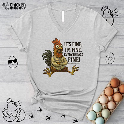 It's Fine, I'm Fine, Everything's Fine! V-Neck Tee