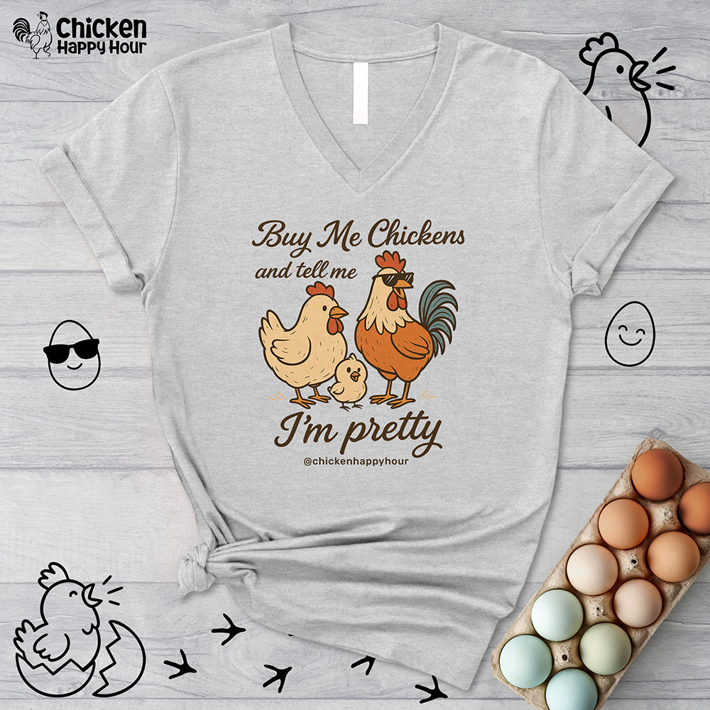 Buy Me Chickens V-Neck Tee