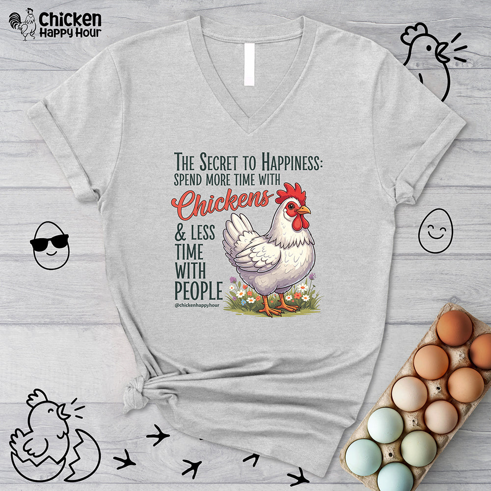 The Secret to Happiness V-Neck Tee
