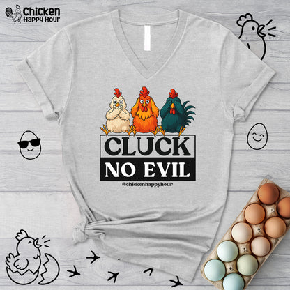 Cluck, No Evil V-Neck Tee