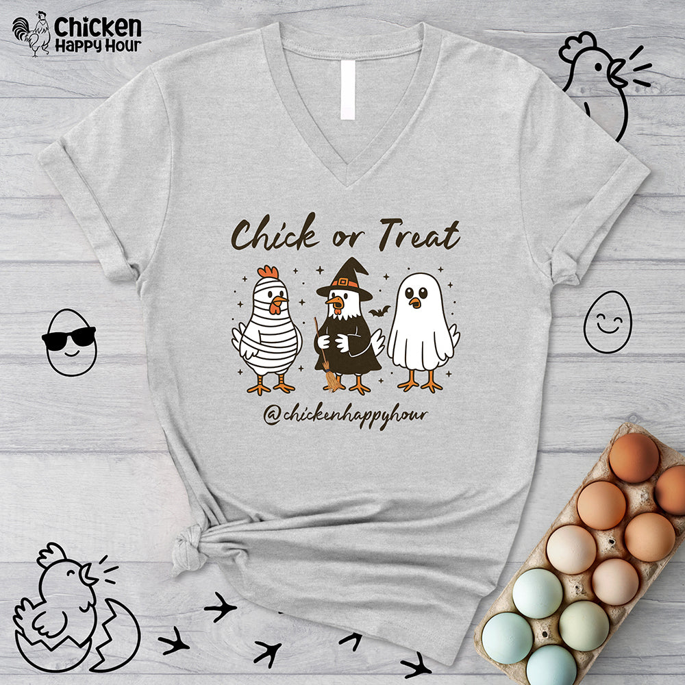 Chick or Treat V-Neck Tee
