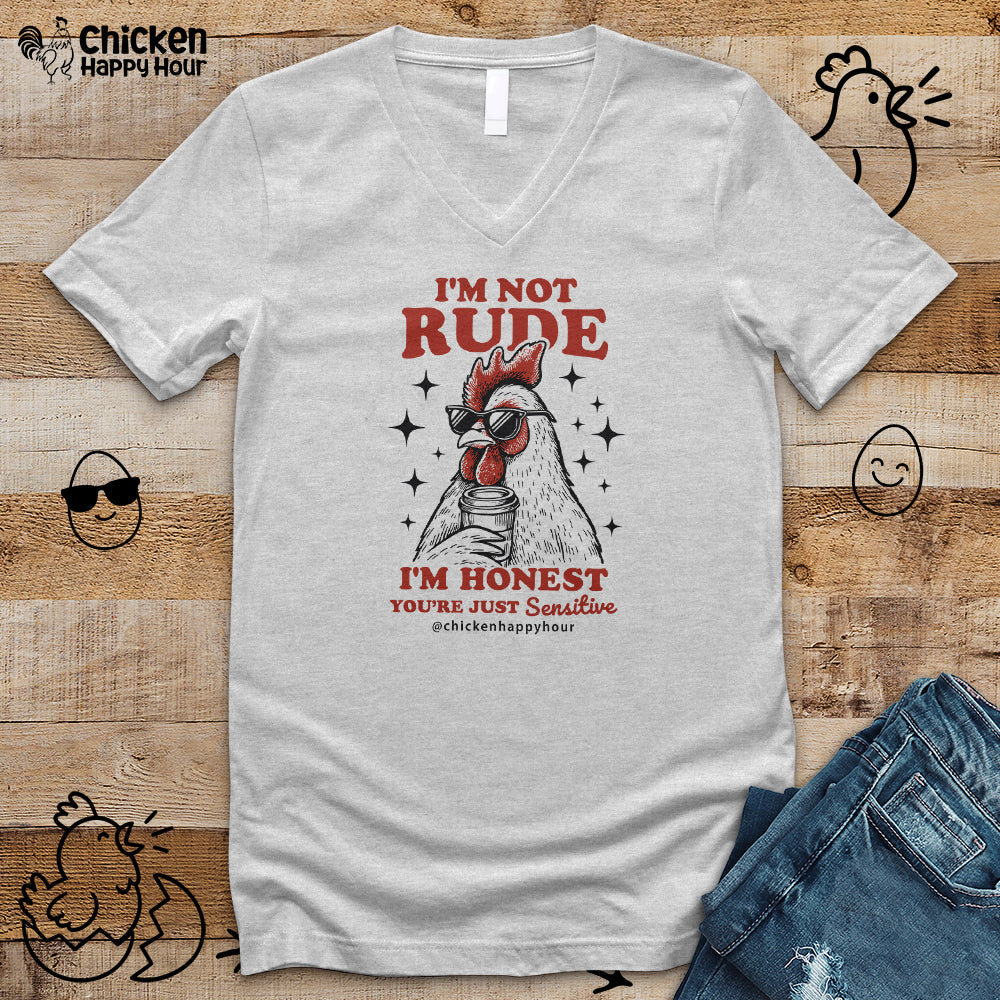 I'm Not Rude V-Neck Tee