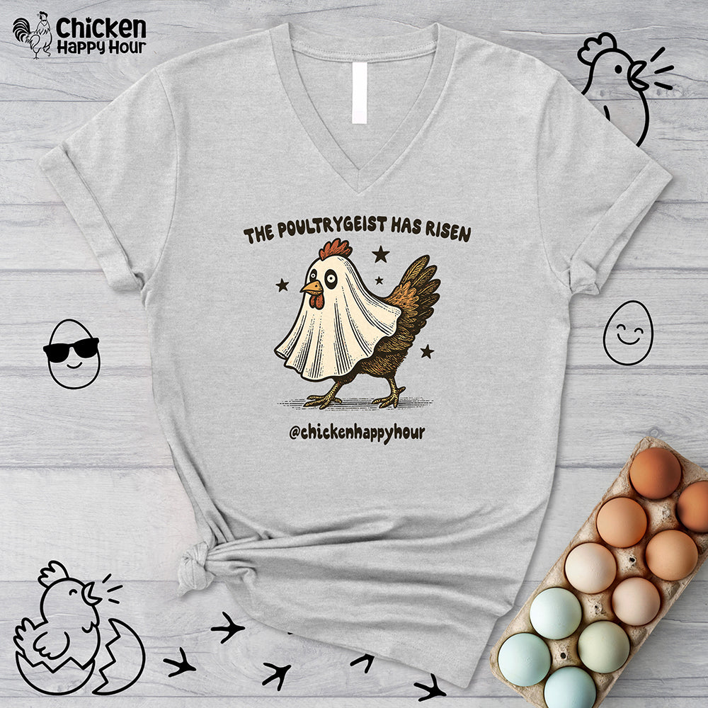 The Poultrygeist Has Risen  V-Neck Tee