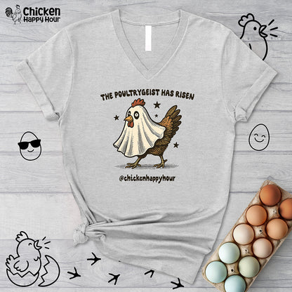 The Poultrygeist Has Risen  V-Neck Tee