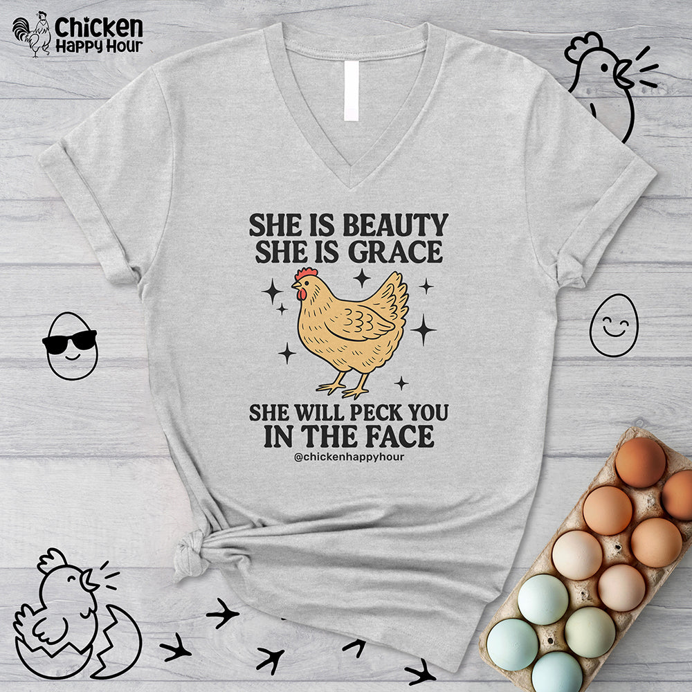 She is Beauty V-Neck Tee