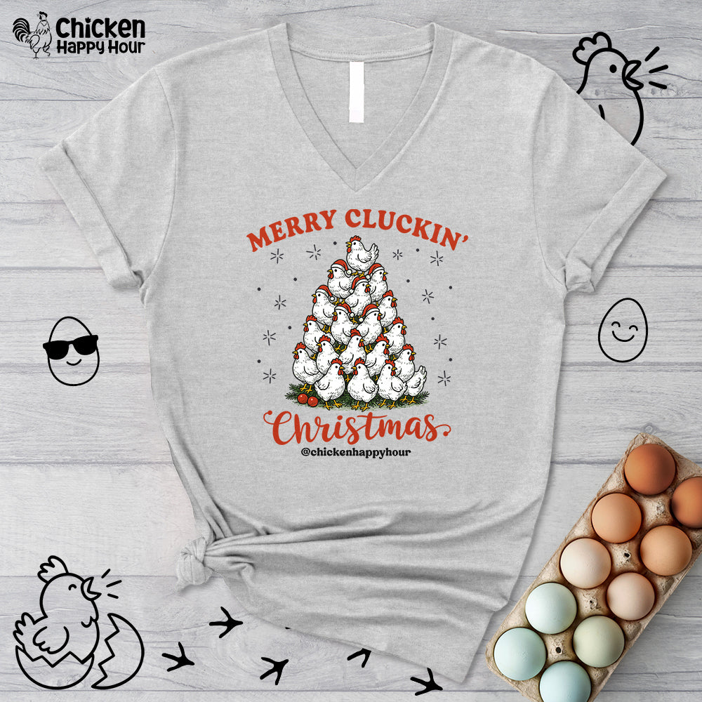 Merry Cluckin' V-Neck Tee