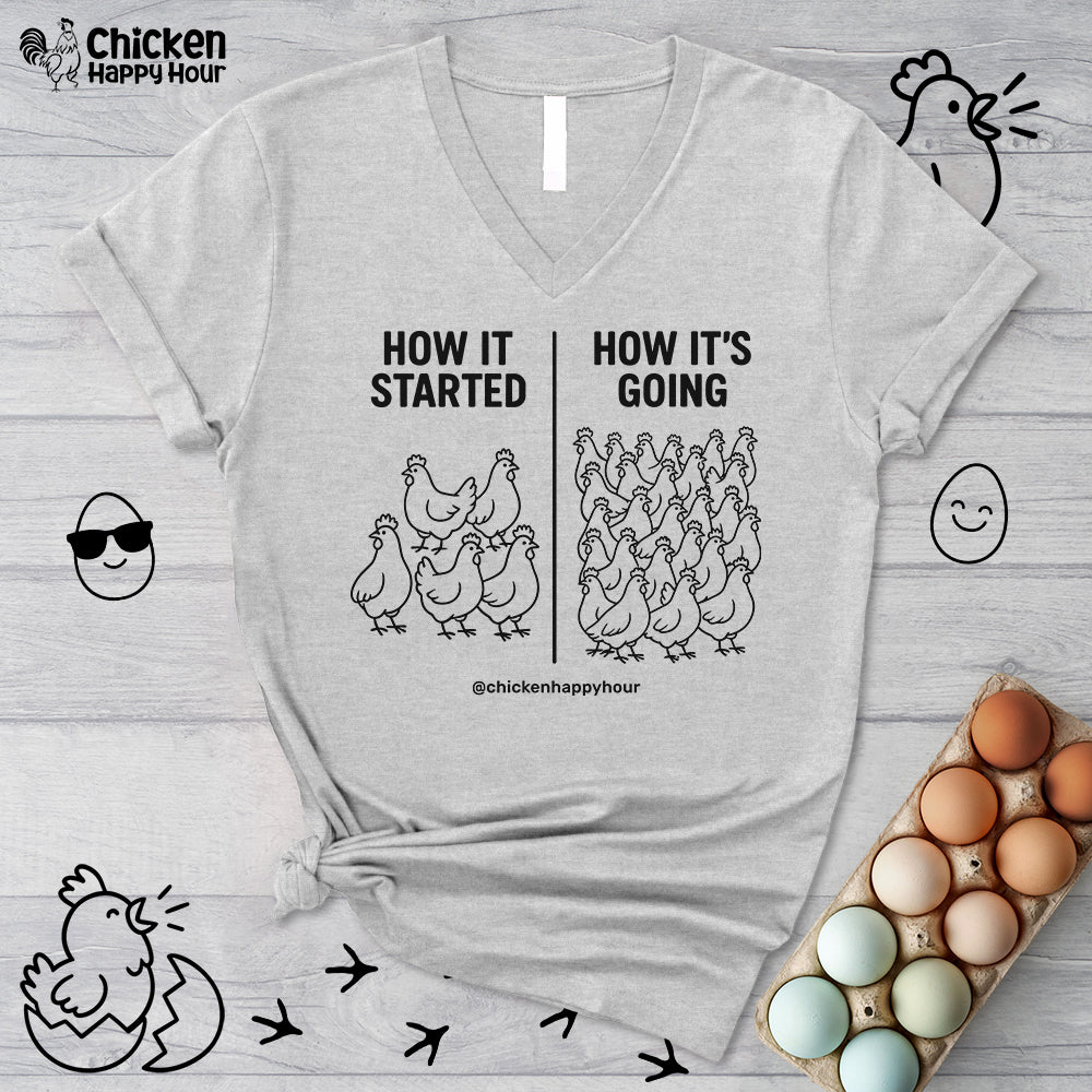 How it Started How it’s Going V-Neck Tee