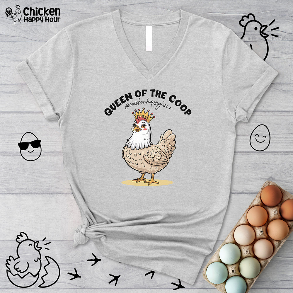 Queen of the Coop V-Neck Tee