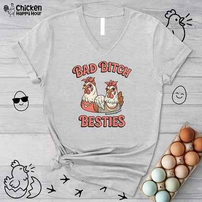 Bad Bitch Besties V-Neck Tee