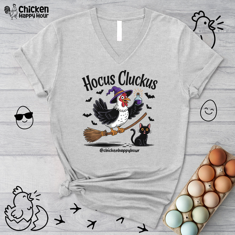 Hocus Cluckus V-Neck Tee
