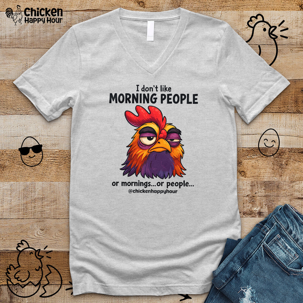 I Don't Like Morning People V-Neck Tee