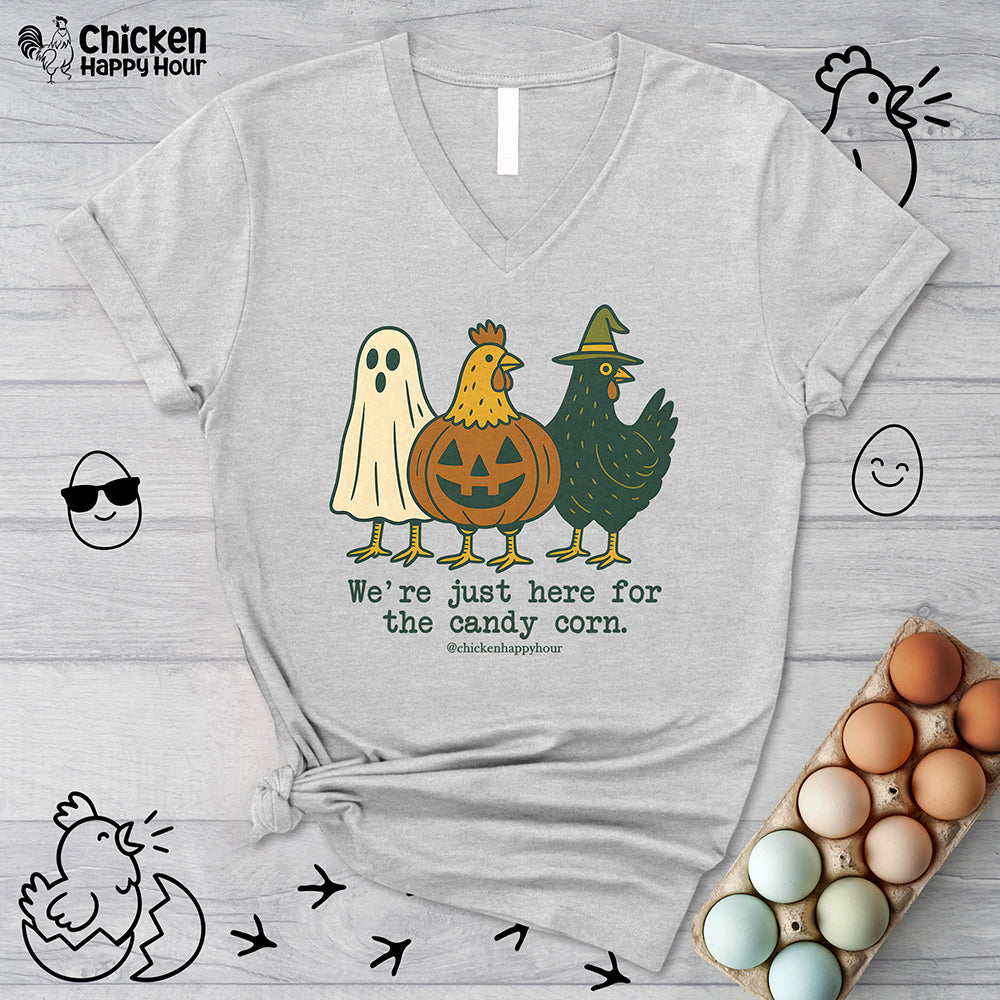 We're Just Here For the Candy Corn V-Neck Tee