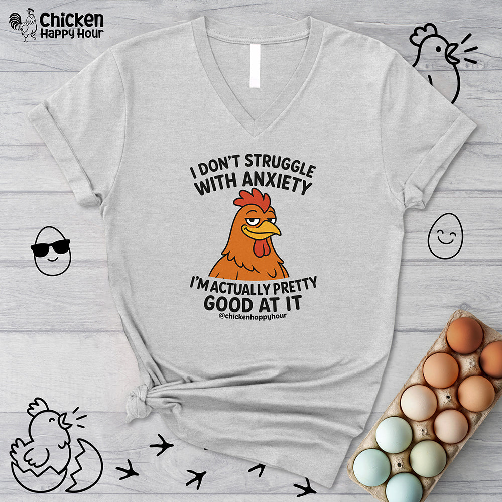 I Don't Struggle With Anxiety V-Neck Tee