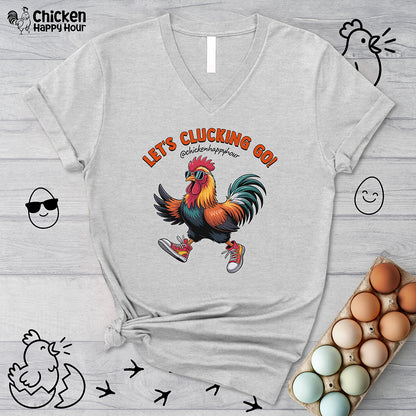 Let's Clucking Go! V-Neck Tee