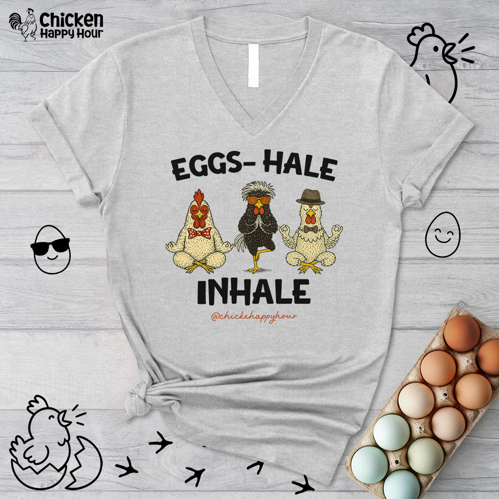 Egg-Hale the Stress V-Neck Tee