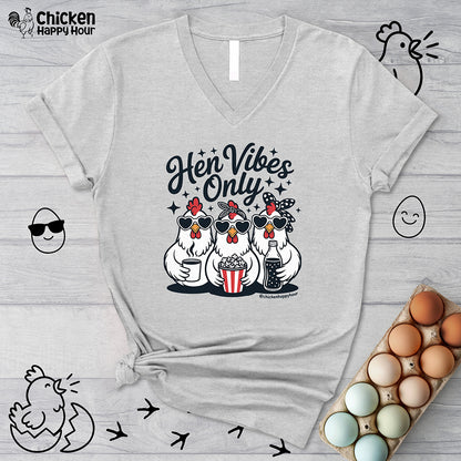 Hen Vibes Only V-Neck Tee