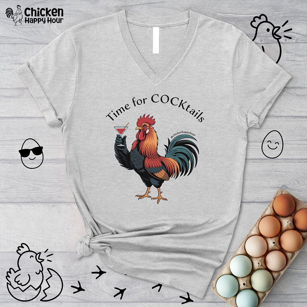 Time for Cocktails V-Neck Tee