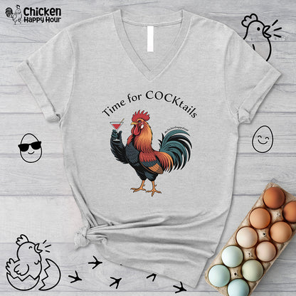 Time for Cocktails V-Neck Tee