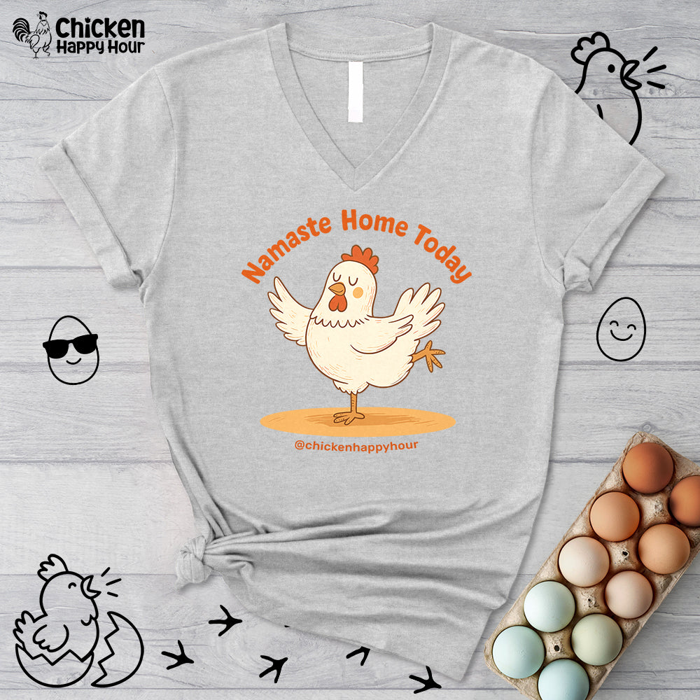 Namaste Cluck V-Neck Tee