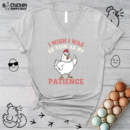I Wish I Was as Thin as My Patience V-Neck Tee