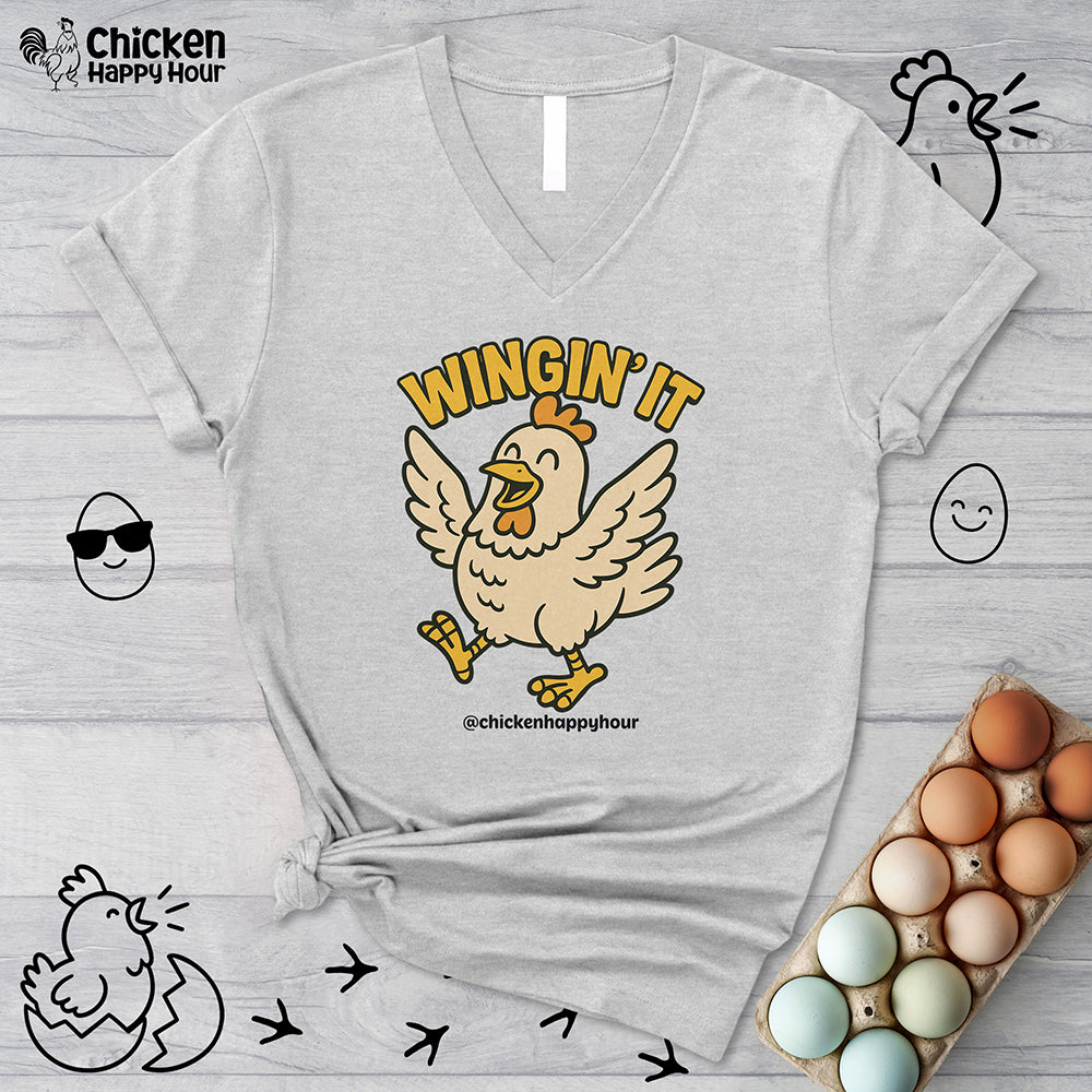 Wingin It V-Neck Tee