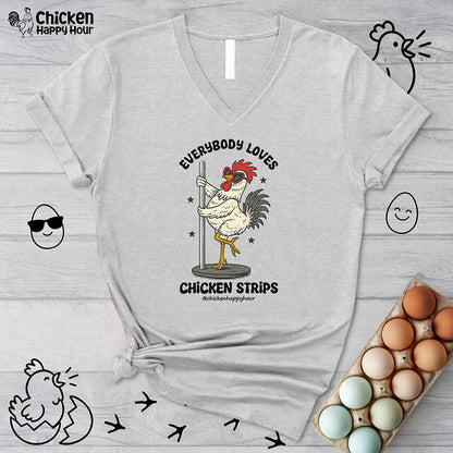 Everybody Loves Chicken Strips V-Neck Tee