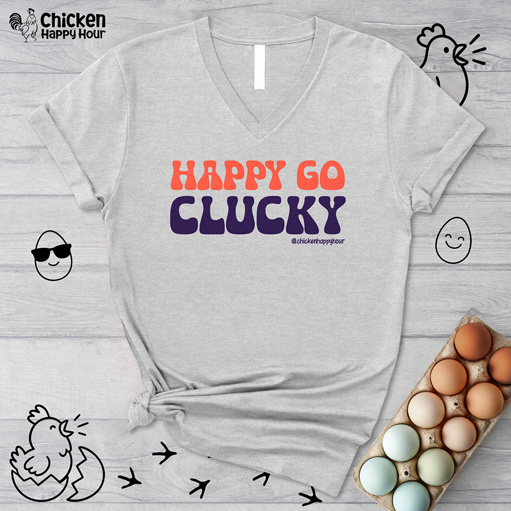 Happy Go Clucky V-Neck Tee