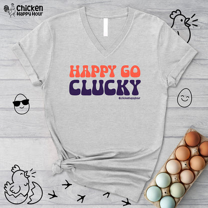 Happy Go Clucky V-Neck Tee