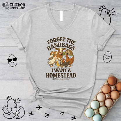 Forget the Handbags I Want a Homestead V-Neck Tee