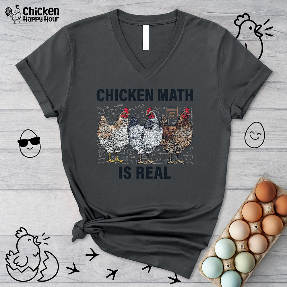 Chicken Math is Real V-Neck Tee