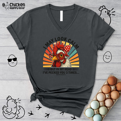 I May Look Calm V-Neck Tee