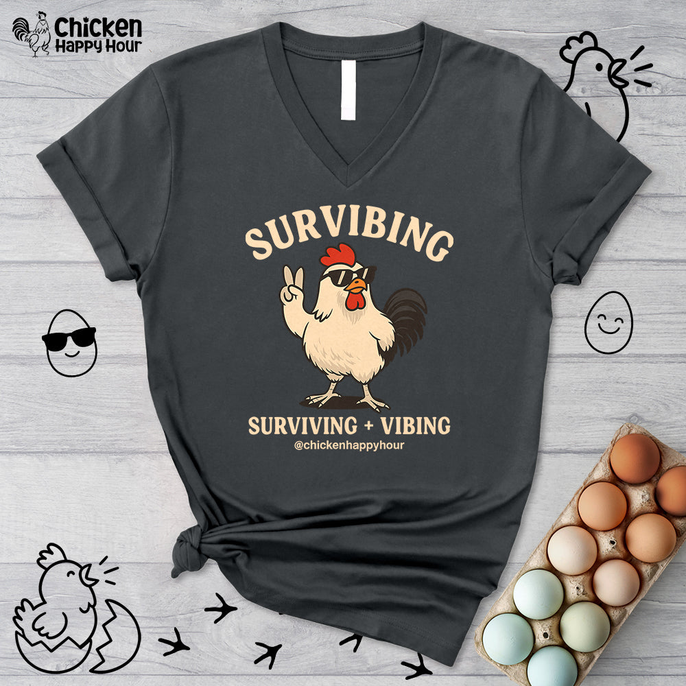 Survibing V-Neck Tee