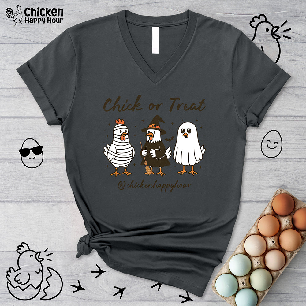 Chick or Treat V-Neck Tee