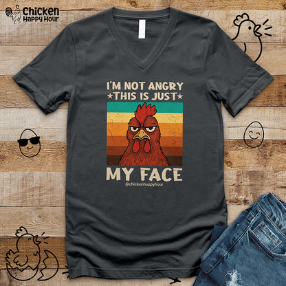 I Am Not Angry This Is Just My Face V-Neck Tee