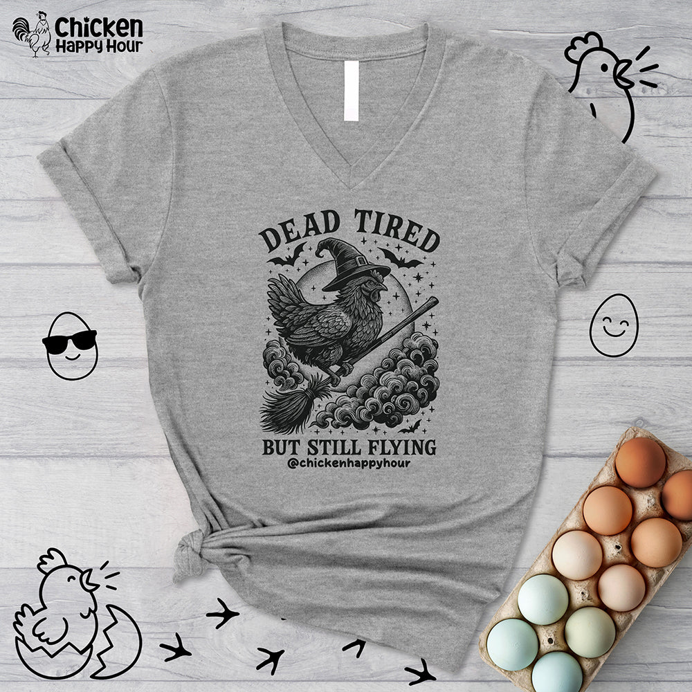 Dead Tired But Still Flying V-Neck Tee