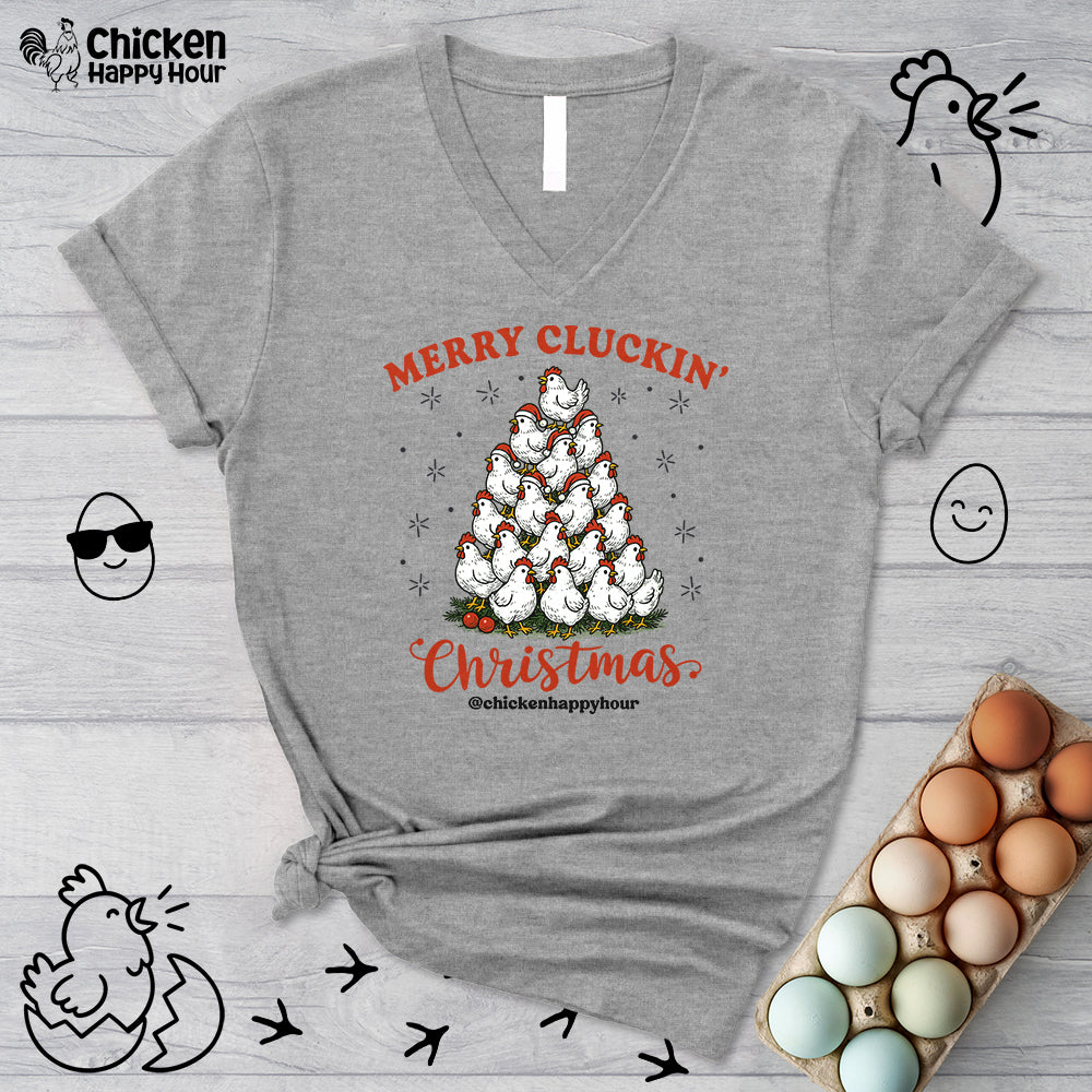Merry Cluckin' V-Neck Tee