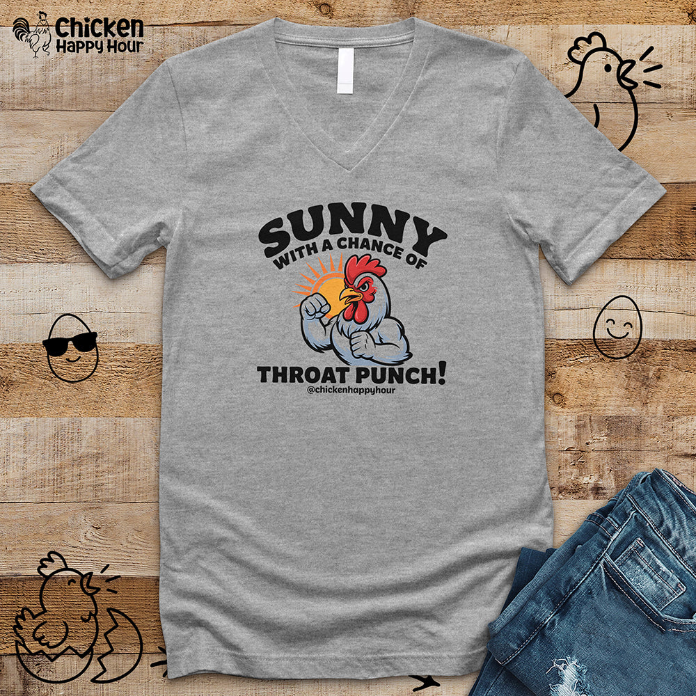 Sunny with a Chance of Throat Punch V-Neck Tee