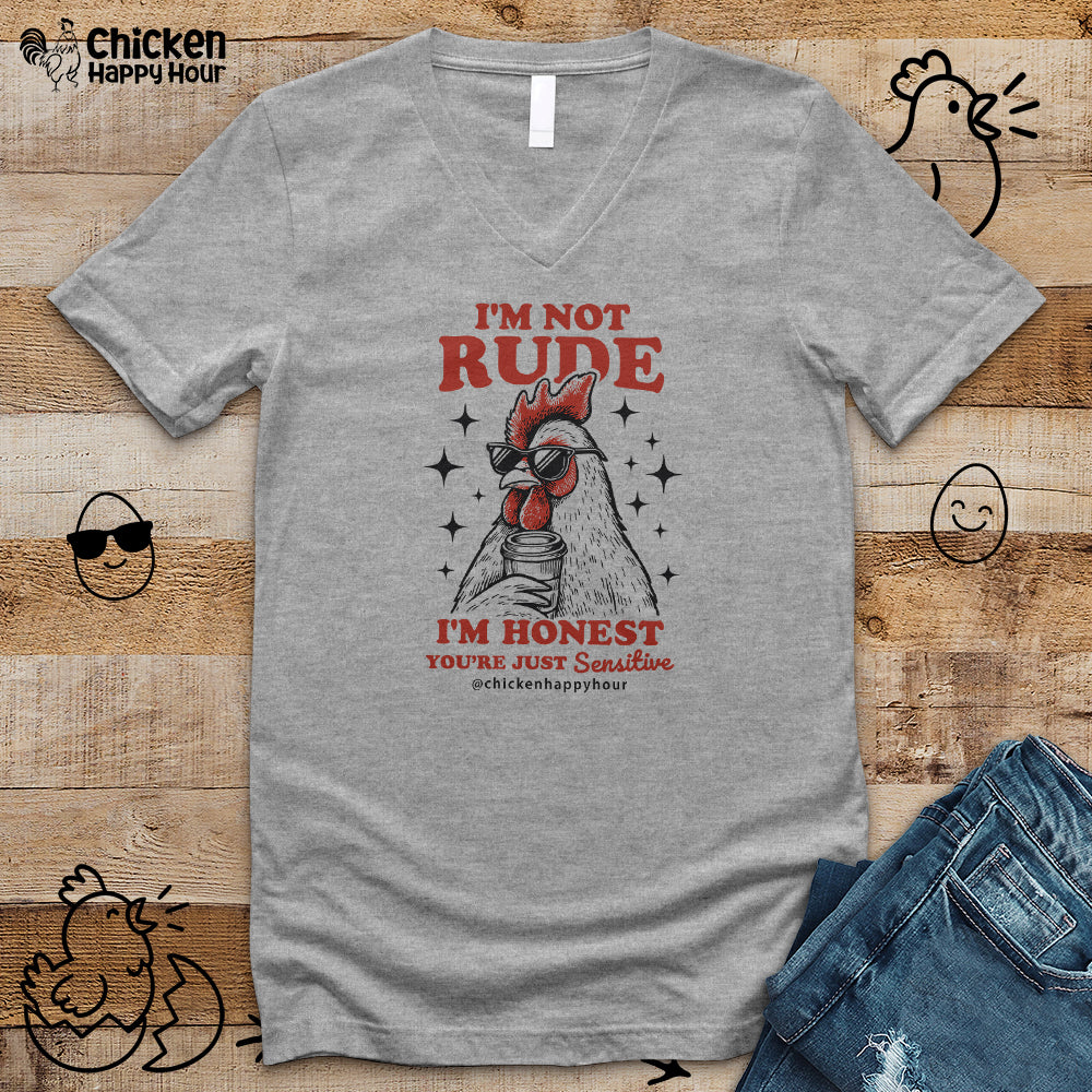 I'm Not Rude V-Neck Tee