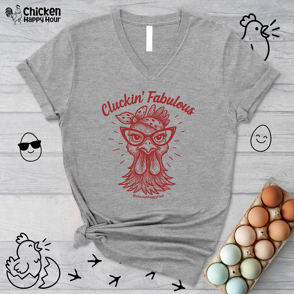 Cluckin' Fabulous V-Neck Tee
