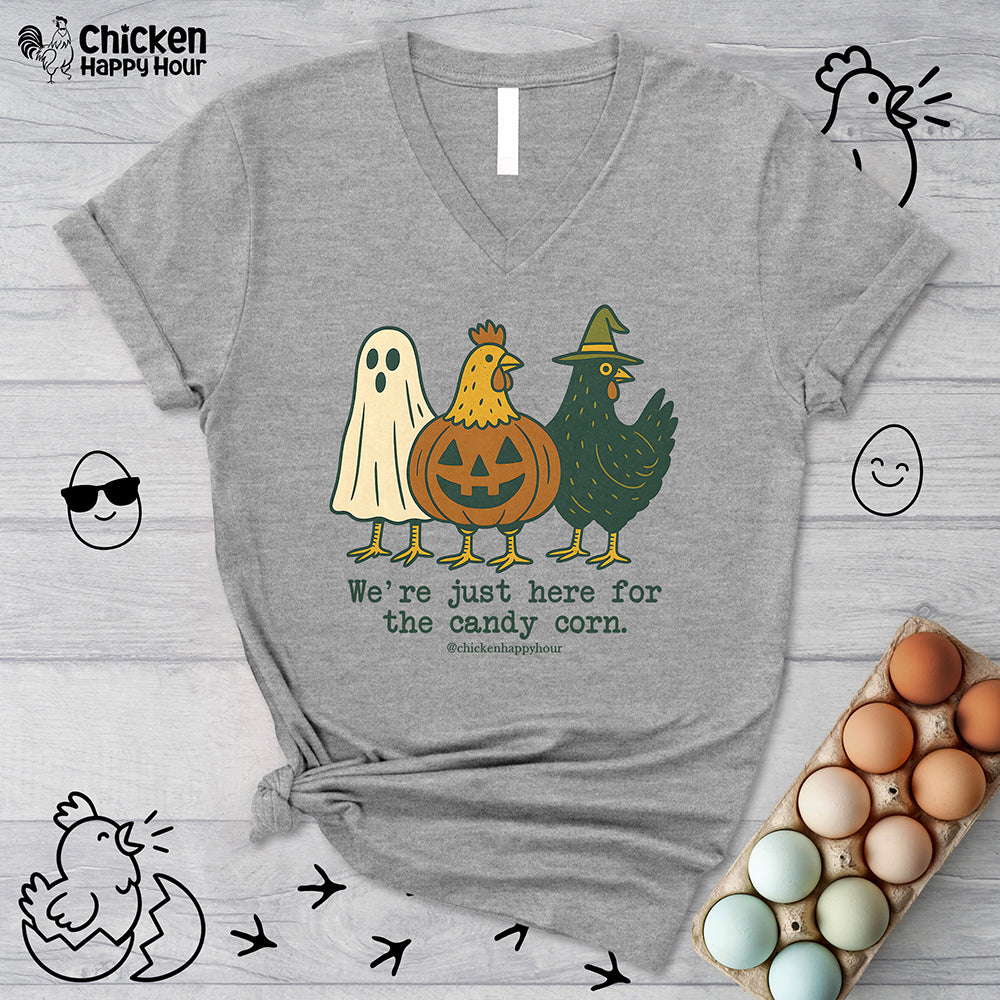 We're Just Here For the Candy Corn V-Neck Tee
