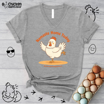 Namaste Cluck V-Neck Tee