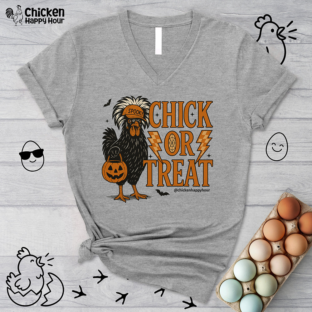 Chick Or Treat V-Neck Tee
