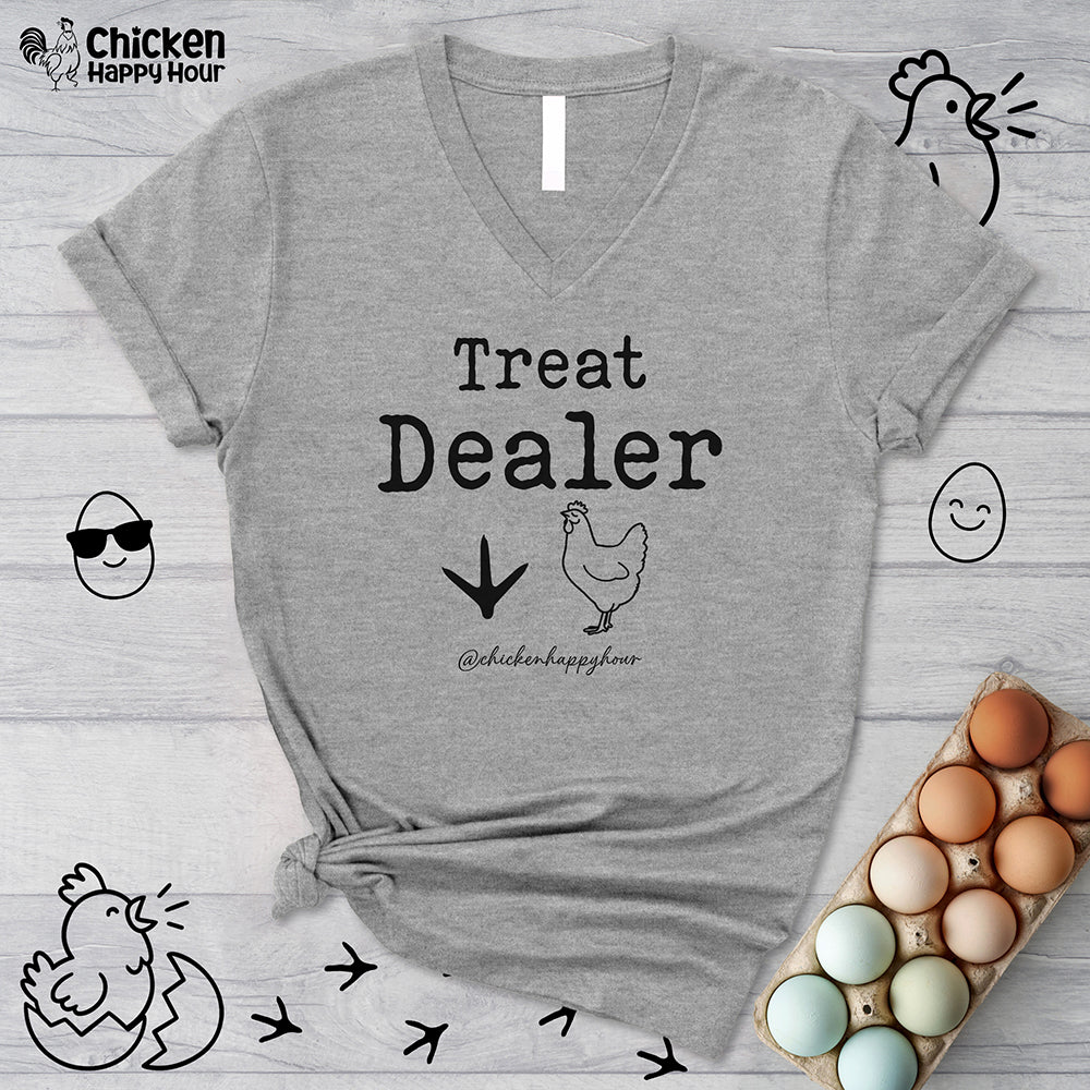 Treat Dealer with Chicken V-Neck Tee