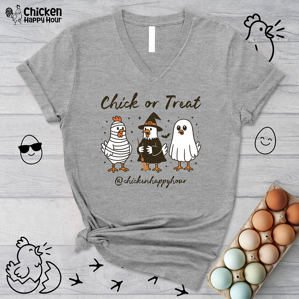 Chick or Treat V-Neck Tee