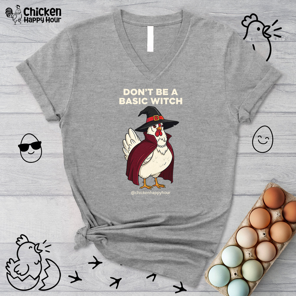 Don't Be a Basic Witch V-Neck Tee