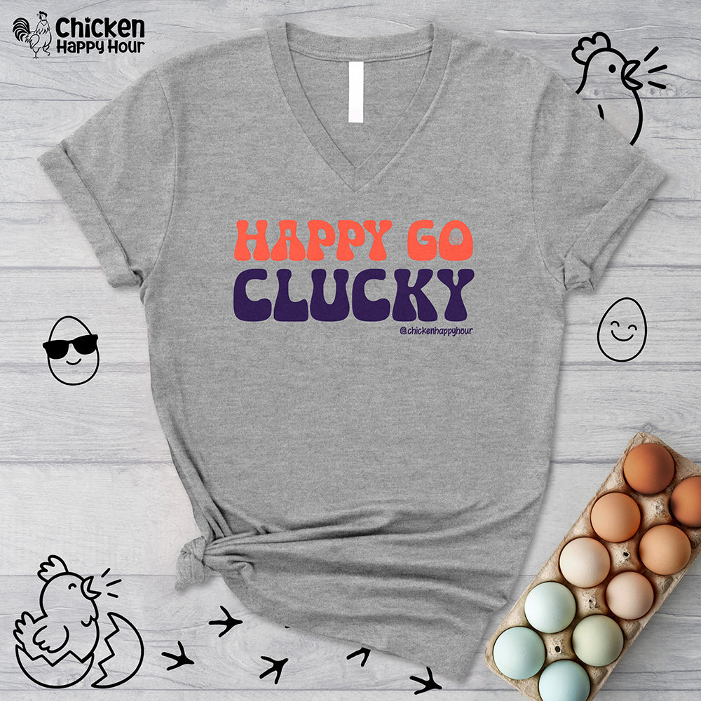 Happy Go Clucky V-Neck Tee