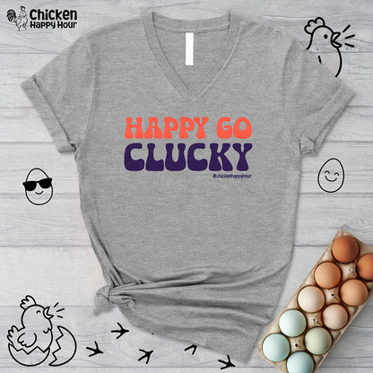 Happy Go Clucky V-Neck Tee