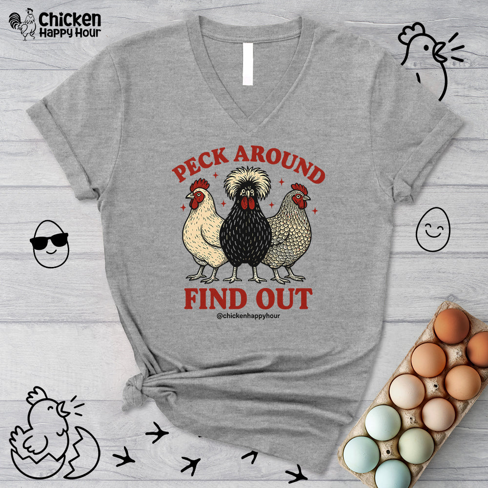 Peck Around Find Out V-Neck Tee